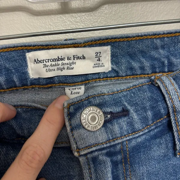 Abercrombie & Fitch The Ankle Straight Ultra High Rise Jeans Curve Love - 4/27 L - Image 3