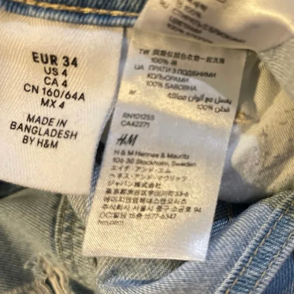 Denim Jeans Distressed Shortalls Overalls SZ 4 Shorts Casual Streetwear 90s Y2K - Image 6