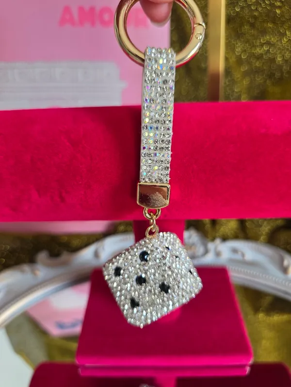 Bling Dice Keychain Bagcharm Silver - Image 5
