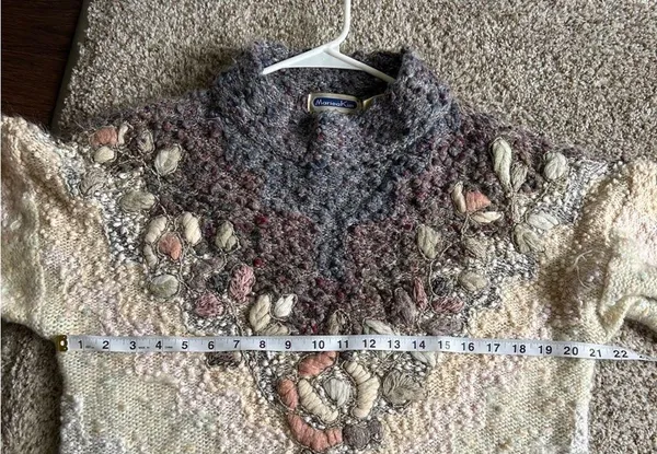 Mareia Kim Vintage Embroidered Mockneck Sweater 80s 90s Retro Colorful Unique - Image 5