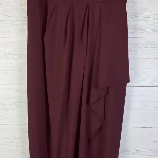 Forever New maroon wrapped strappy dress front slit size 8 - Image 4