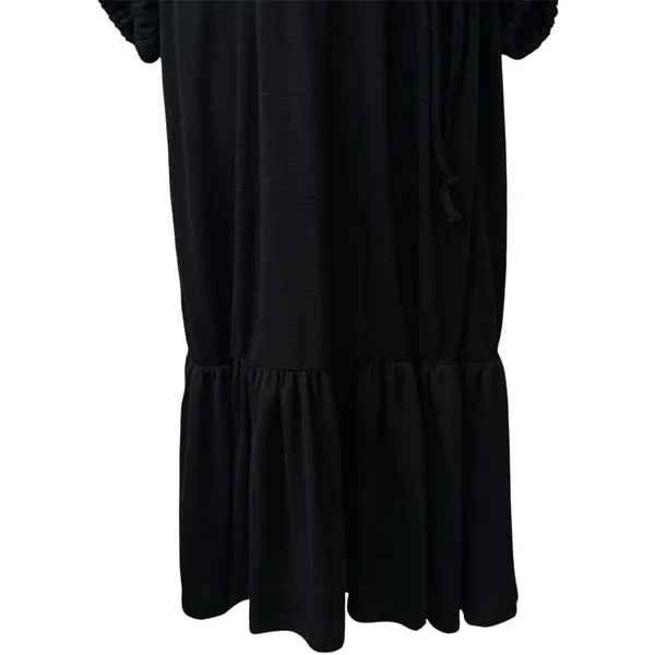 NEW Max Studio Tiered Little Black Dress Capsule Minimalist Dark‎ Romantic L - Image 5