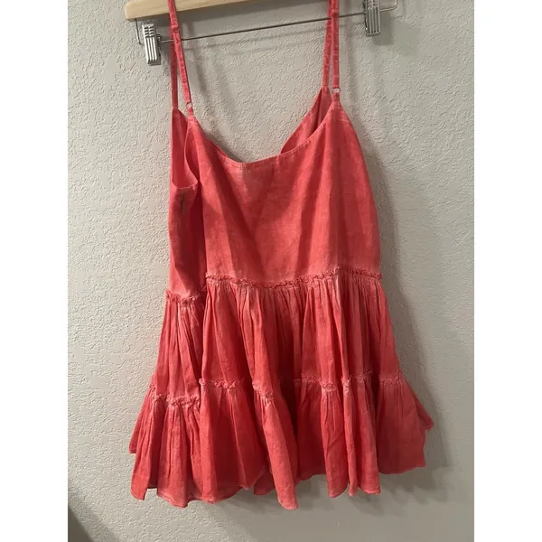 Anthropologie Tiered Ruffle Cami Tank Pink SZ M‎ $128 Artisan Resort Cruise - Image 2