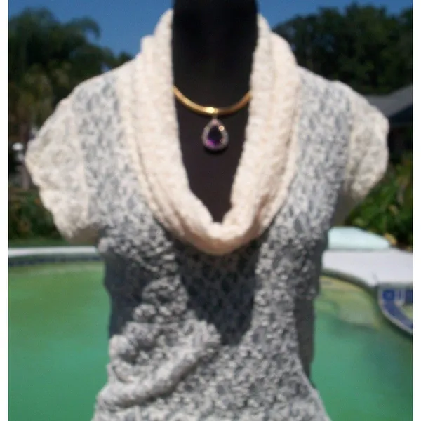 Cache Cream Stretch Lace Pucker Body Hugging Top Tunic New Dress $98 NWT Sz L - Image 8