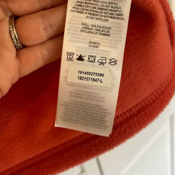 NWOT orange colorblock fleece quarter snap pullover large - Image 5