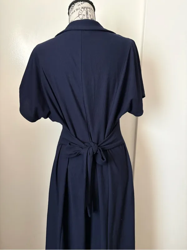 Perceptions Navy Button-Front Maxi Dress - Image 3