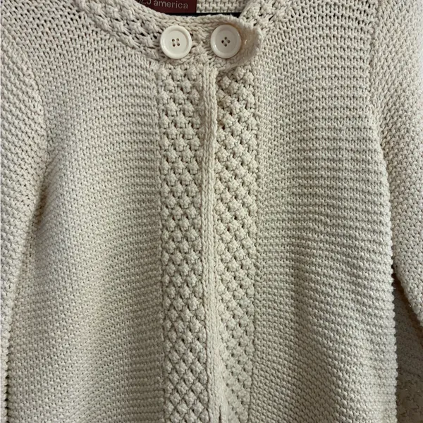 525 America Cream Textured Cardigan S - Image 2