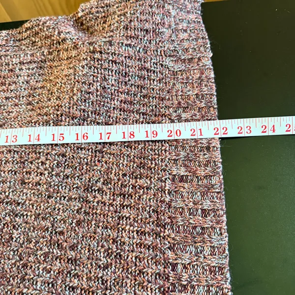 Pink Rose Large Burgundy Marl Open Front Chunky Knit Cardigan Warm Fall Sweater - Image 8