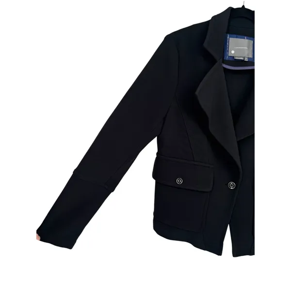 Anthropologie‎ Women's Surin Ponte Knit Moto Blazer Jacket Black Size Medium - Image 10
