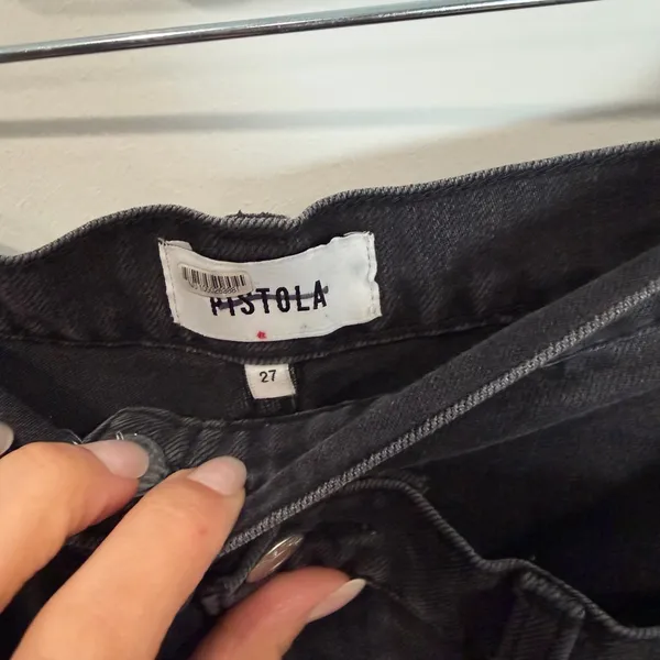 Pistola Black Crossover Denim Wide Leg Jeans - Image 5