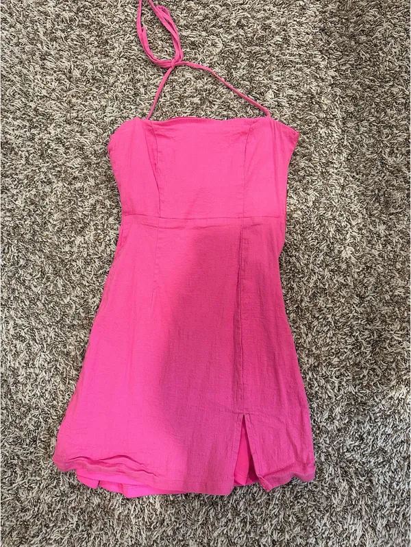 Hello Molly hot pink halter strapless mini dress - Image 3