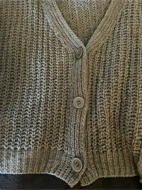 Love Ellie Cropped Button Front Cardigan Green Size XXL - Image 3