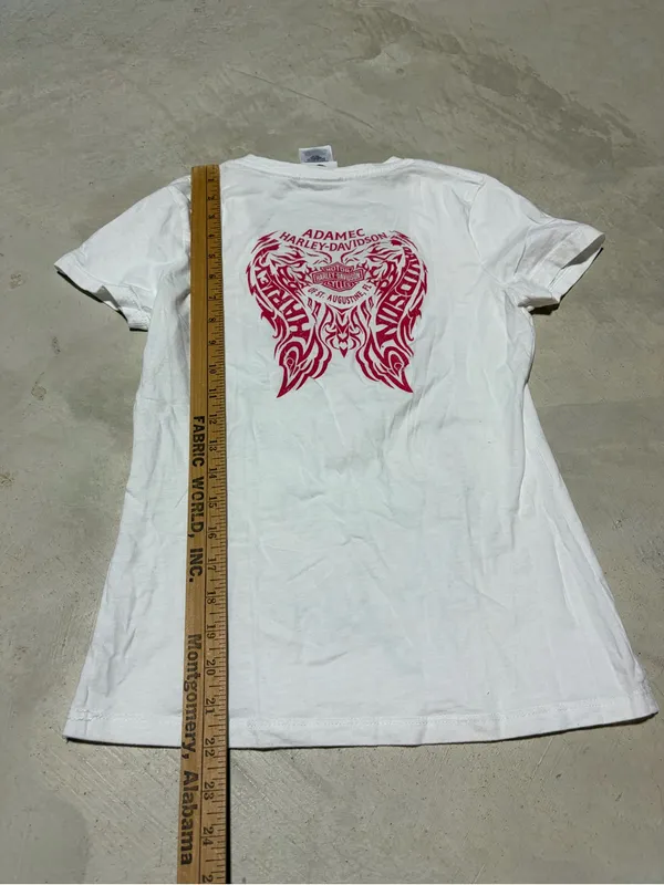 Harley Davidson White Graphic V-Neck Tee ride to Live XS Florida - Image 10