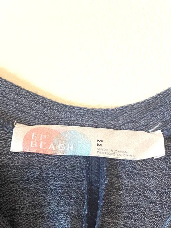 Women's FP Beach Long Sleeve Swing Dress Navy Blue Size Medium Free People‎ - Image 2