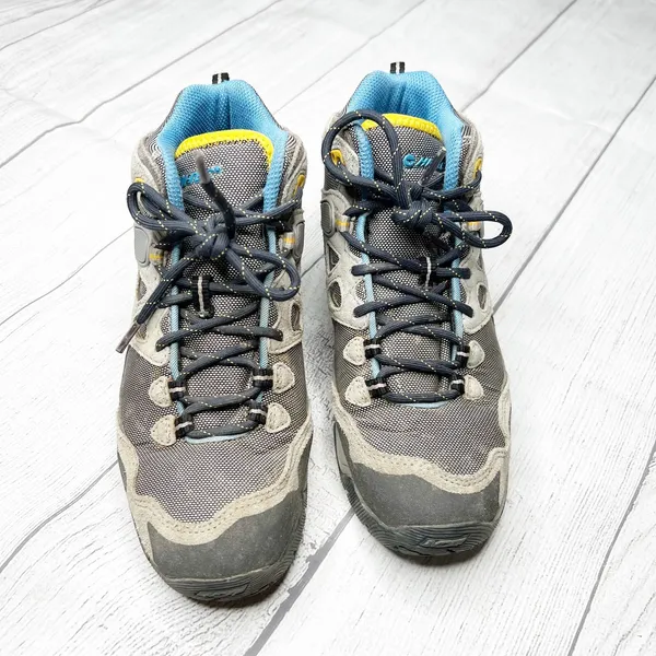 Hi-Tec Alchemy Lite Mid Waterproof Gray Blue Yellow Outdoor Hiking Boots US 7.5 - Image 2