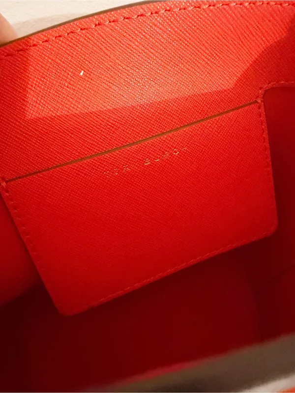 TORY BURCH EMERSON Mini Drawstring Bucket Leather Crossbody Red Bag - Image 8