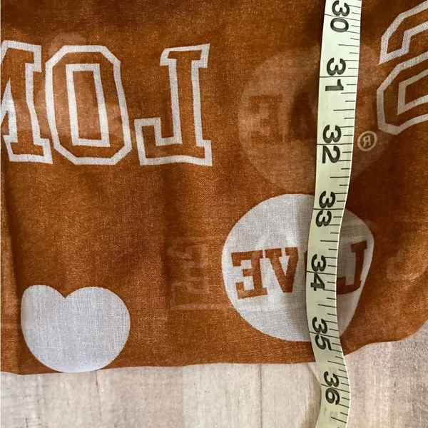 UT Austin Texas Sheer Infinity Scarf One Size Burnt Orange Longhorns Love - Image 5