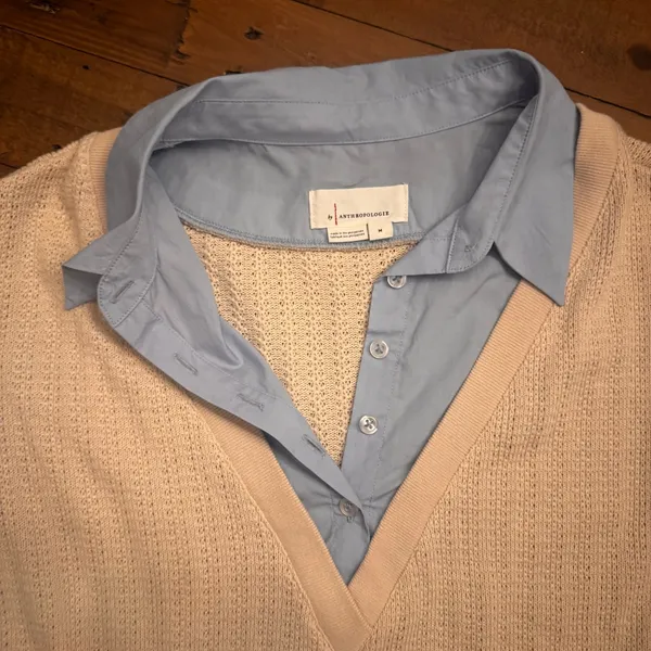 Anthropologie‎ Twofer Sweater Knit Blouse - Image 6