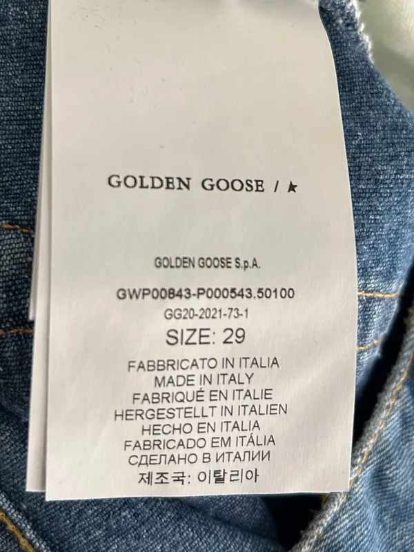 Golden Goose Deryn Floral Jacquard Straight Leg Jeans Medium Wash Denim Size 29 - Image 7