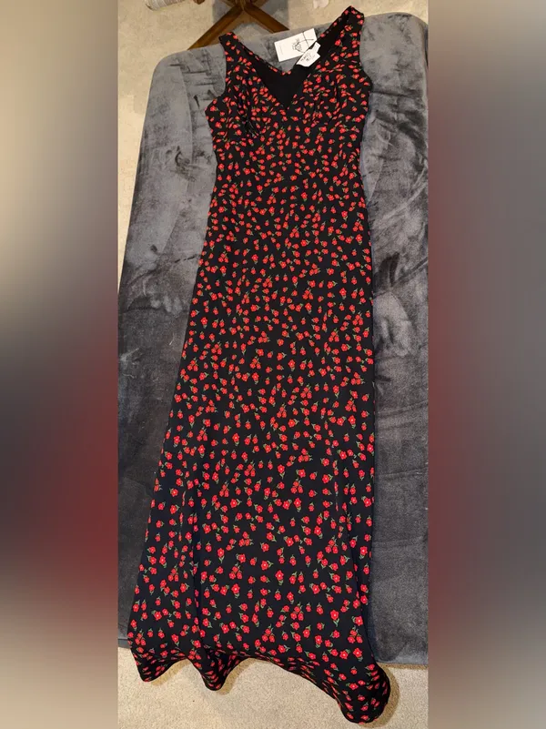 Princess Polly Nellie Maxi Dress Black/Red Floral Size 4 New with tag - Image 13