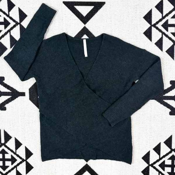 Babaton The Group Bandini Alpaca Wool Blend Wrap Sweater in Dark Green Small - Image 2