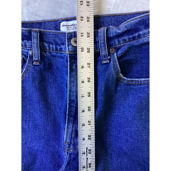Abercrombie & Fitch Slim Straight Ultra High Rise Blue Jeans 26/2 Medium Wash - Image 3