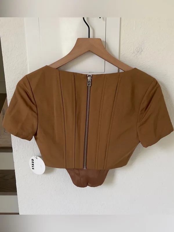 Staud Peony Crop Top - Mocha Brown - NWT - Image 4
