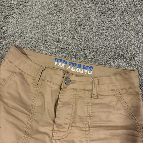 Women’s VIP JEANS Beige Cargo Pants Size 5/6 Baggy Pants Cream EUC - Image 2