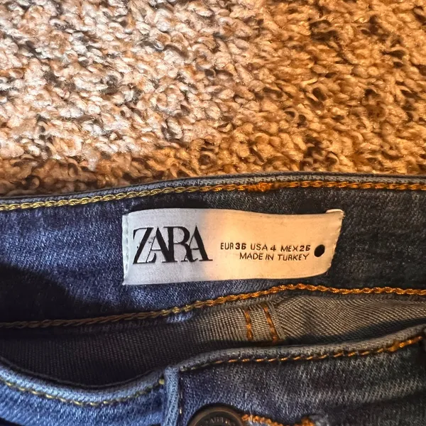 Zara Skinny‎ Jeans Dark Wash Denim Casual Everyday Style Size 4 - Image 2