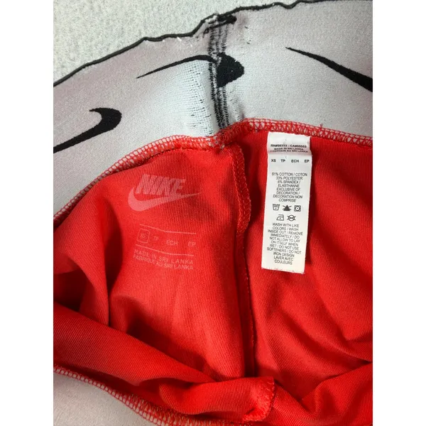 Nike Womens Sportswear Leggings Red Swoosh Logo High Waisted XS - Image 3