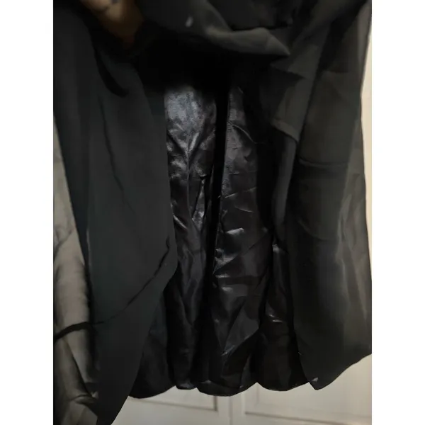 Night‎ Scene Black Beaded Chiffon Halter Keyhole Long Formal Gown Size M Lined - Image 5