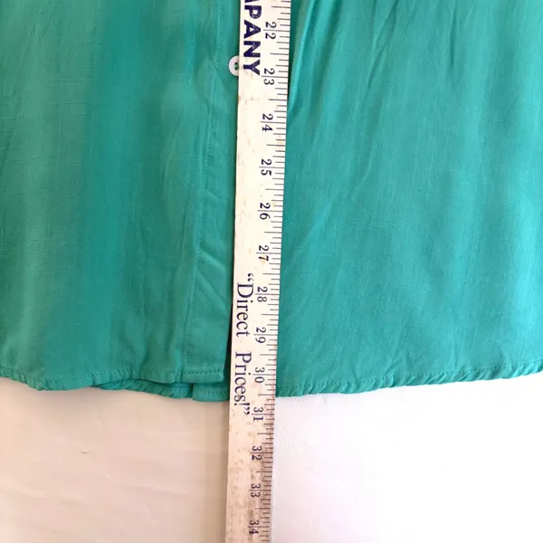 Mint Green Rayon Button Down Oversized Roll Tab Sleeve Shirt‎ XL - Image 5