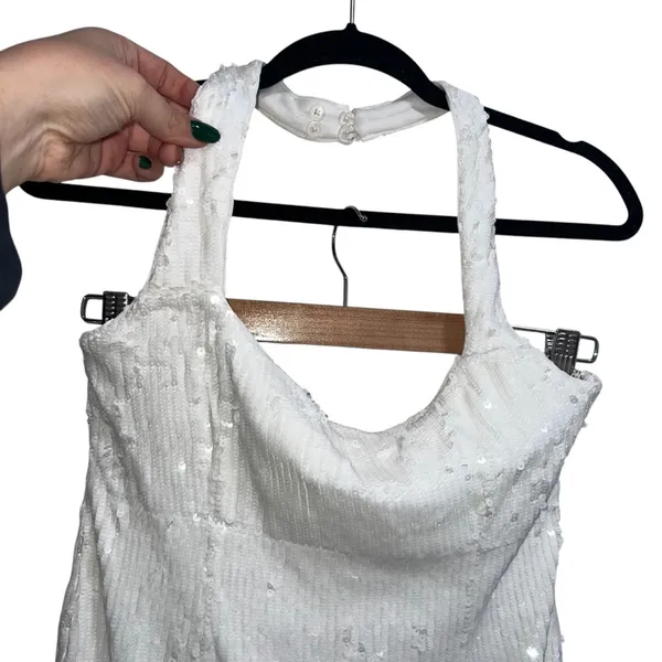 NEW NWOT Show Me Your Mumu Samba Halter Sequin Mini Dress In White - Image 5