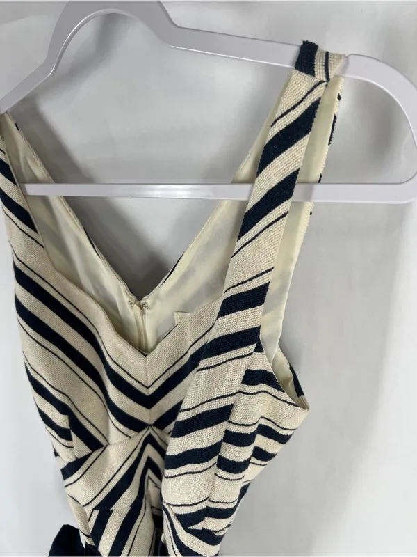Maeve Anthropologie Mitered Stripe Peplum Top Size 6 - Image 3
