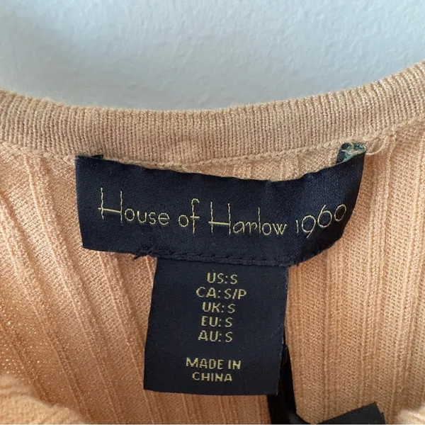 House of Harlow 1960 Revolve Tan Ribbed Mini Dress adjustable spaghetti straps S - Image 10