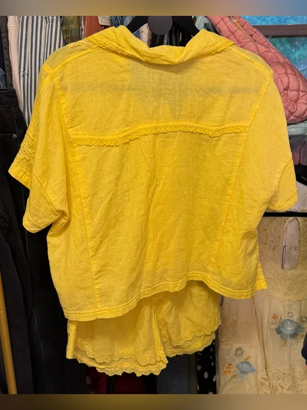NWT Free People FP Intimately Good Intentions PJ Set - lemon drop yellow - XS - Image 8