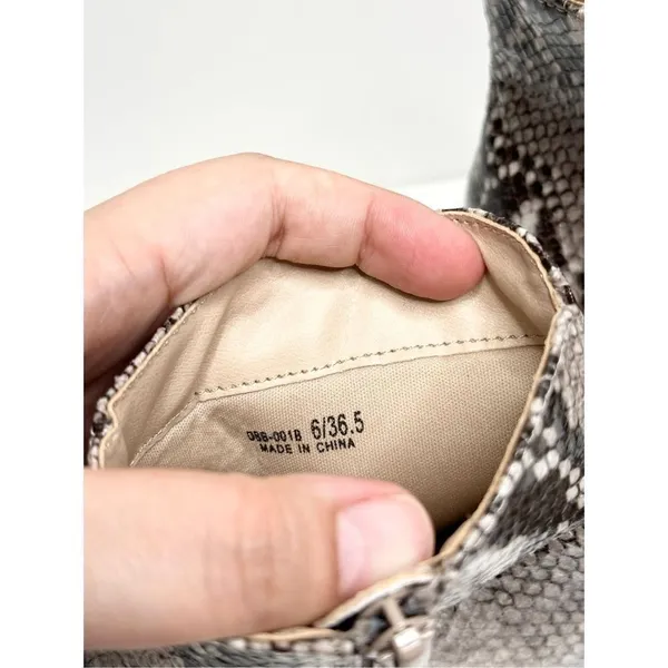 Chinese Laundry Snakeskin Print Block Heel‎ Ankle Boots Grey Black Size 6 - Image 9