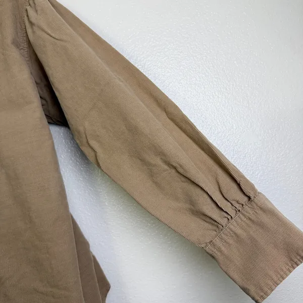 Snidel Button Up Top Womens Size 0 Tan Corduroy Long Sleeve Tie Back Casual * - Image 5