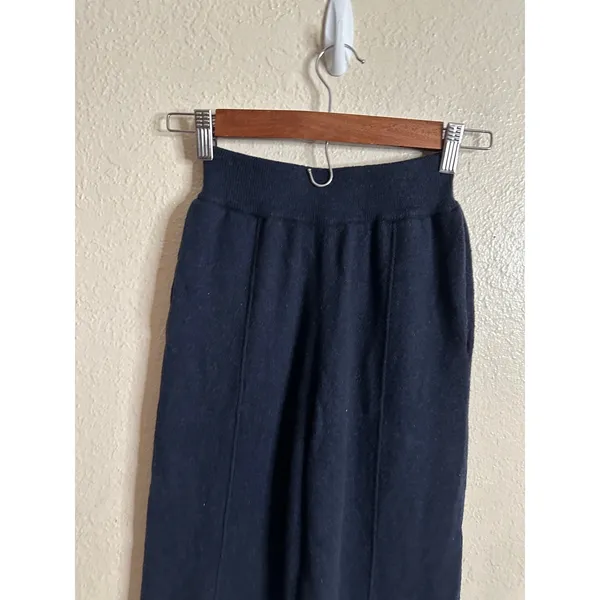 Naadam 100% Cashmere Washable Pants in Indigo Wide Leg Womans XXS - Image 4