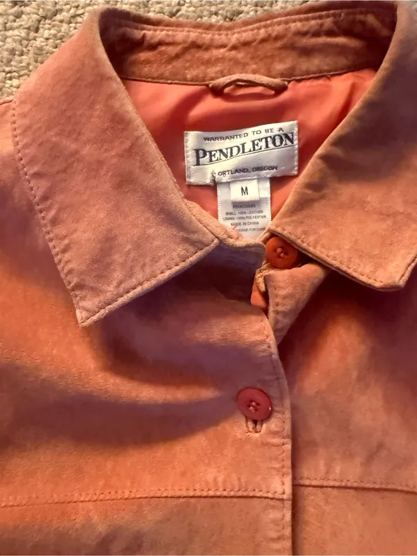 Pendleton Pink suede Button-Down Shirt jacket - Image 6