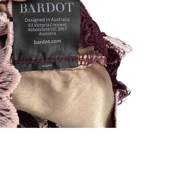 Bardot Dalia Lace Midi Dress Crochet Asymmetric Hem Purple Size US 8‎ - Image 16