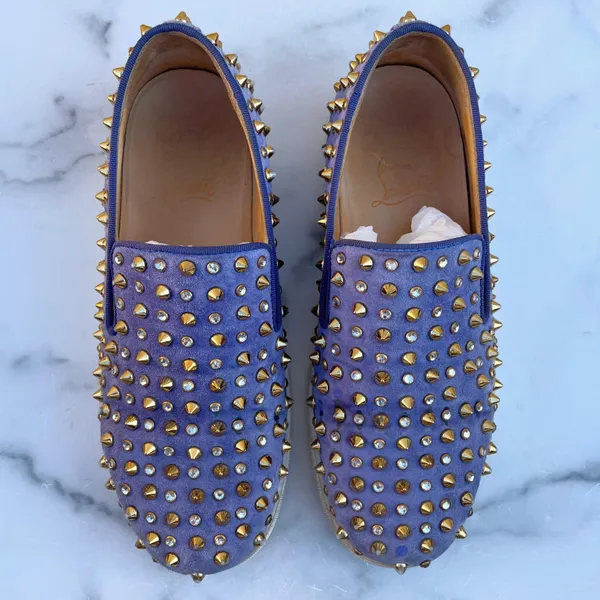 Roller 1C1S crystal studded suede slip-on sneaker size 36 - Image 8