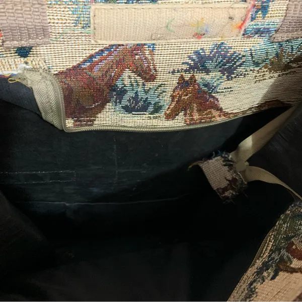 Jade Horse Print Tapestry Rolling Tote Bag Expandable Luggage Bag Folding Wheels - Image 8