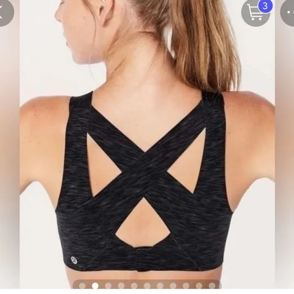 lululemon athletica Crossback Sports Bra - Dark Heather - Image 4