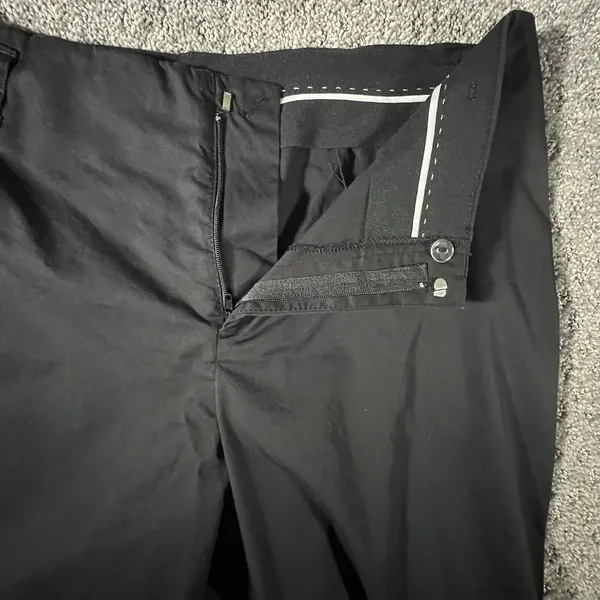 Zara Wide Leg Pants Womens Size M Black Cropped Cotton Blend‎ Trousers Mid Rise - Image 5