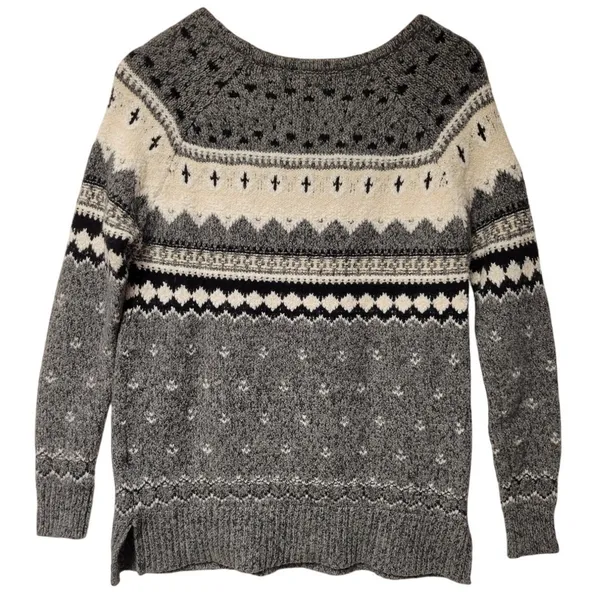 American Eagle Fairisle Nordic‎ Wool Blend Sweater Womens Soft Cozy Hygga Ski XS - Image 3