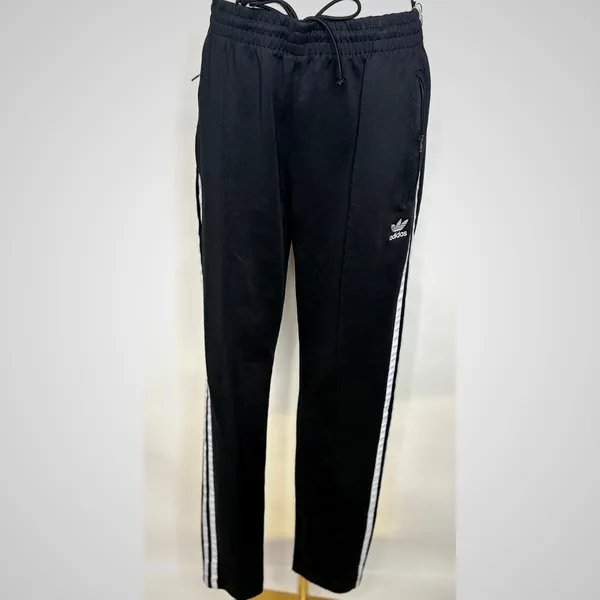 Adidas Originals Primeblue SST Track Pants Black White 3-Stripe Joggers Medium - Image 5