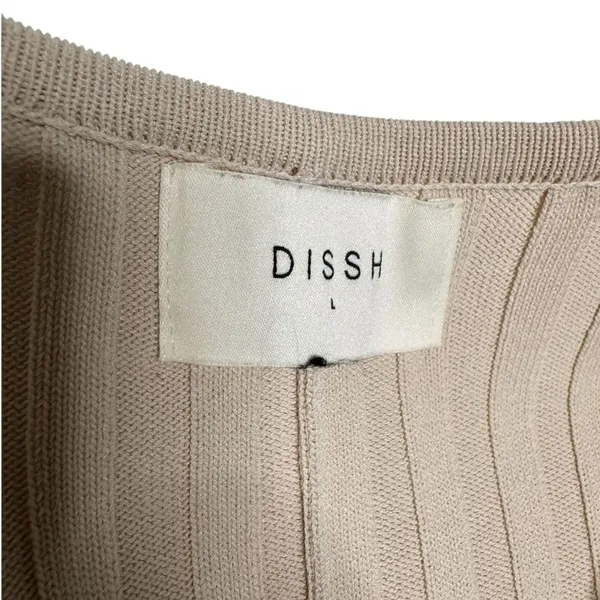 DISSH Beige Ribbed Knit Midi Dress Size L - Image 3