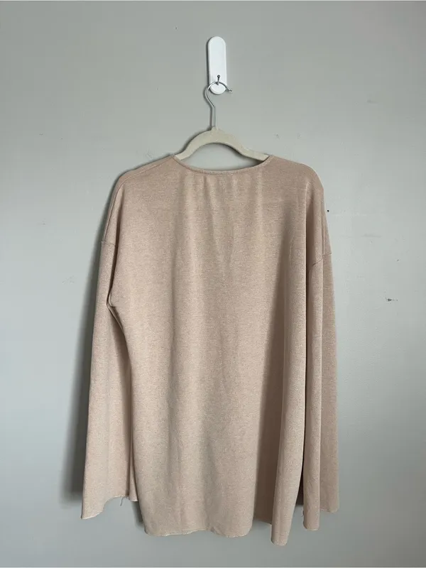 PRINCESS POLLY Beige Pearl-Button V-Neck Cardigan Sz 12 - Image 5