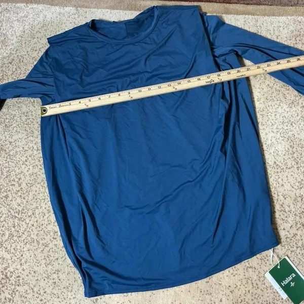 NEW Halara Round Neck Long Sleeve Ruched Yoga Sports Top-UPF50+ Size‎ Large - Image 3